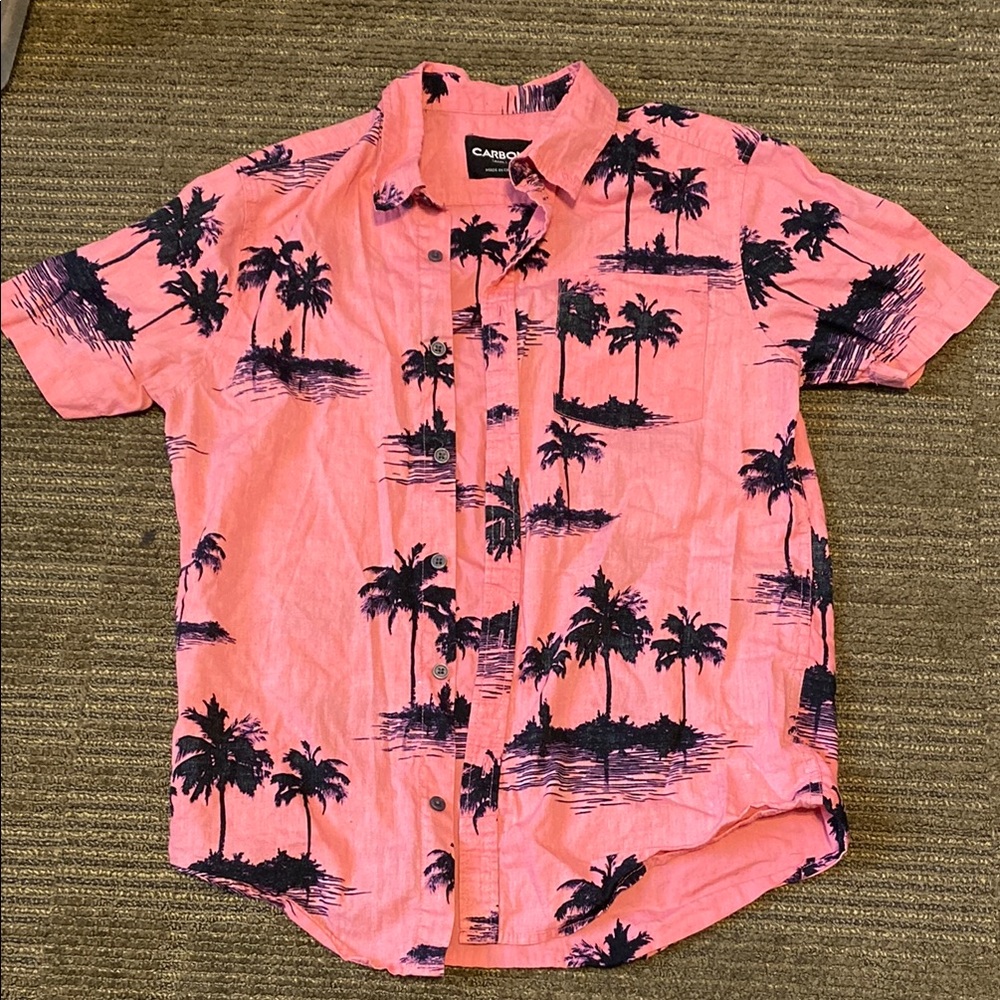 Carbon Casual Pink and Black Button Down Shirt